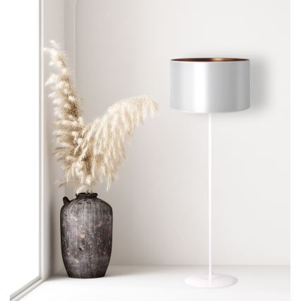 Duolla - Candeeiro de chão CANNES 1xE27/15W/230V diâmetro 45 cm prateado/cobre/branco