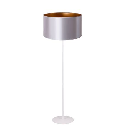 Duolla - Candeeiro de chão CANNES 1xE27/15W/230V diâmetro 45 cm prateado/cobre/branco