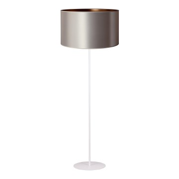 Duolla - Candeeiro de chão CANNES 1xE27/15W/230V diâmetro 45 cm prateado/cobre/branco