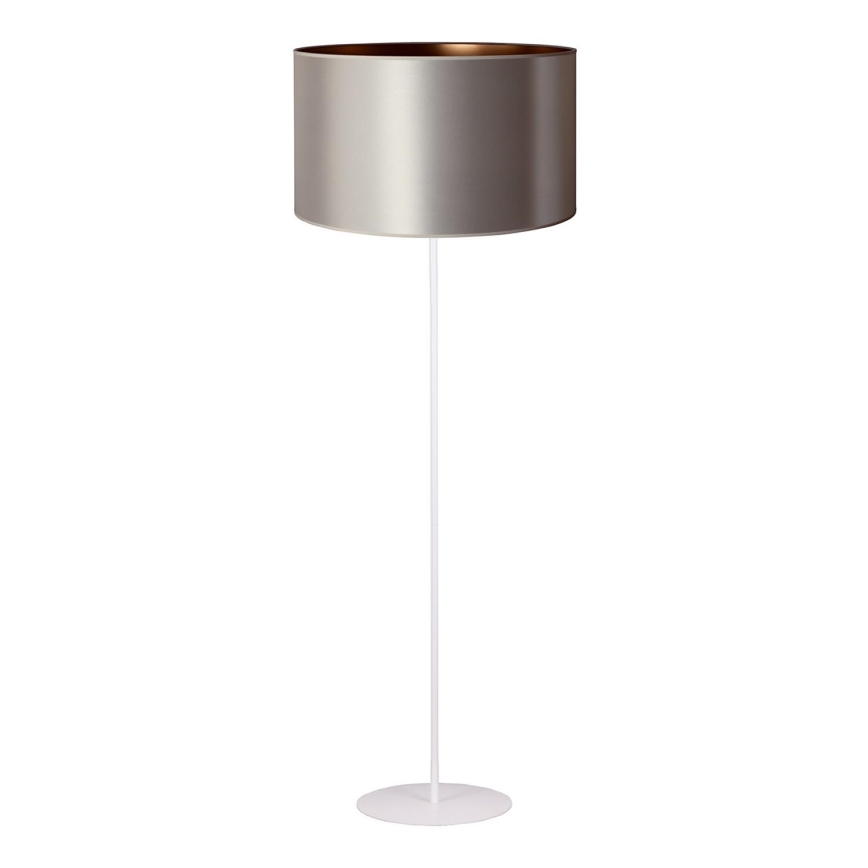 Duolla - Candeeiro de chão CANNES 1xE27/15W/230V diâmetro 45 cm prateado/cobre/branco