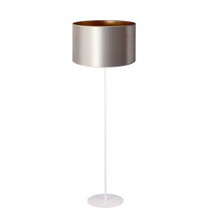 Duolla - Candeeiro de chão CANNES 1xE27/15W/230V diâmetro 45 cm prateado/cobre/branco