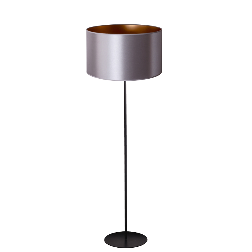 Duolla - Candeeiro de chão CANNES 1xE27/15W/230V diâmetro 45 cm prateado/cobre/preto