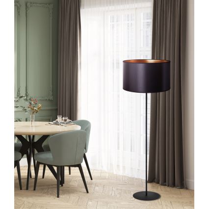 Duolla - Candeeiro de chão CANNES 1xE27/15W/230V diâmetro 45 cm preto/cobre