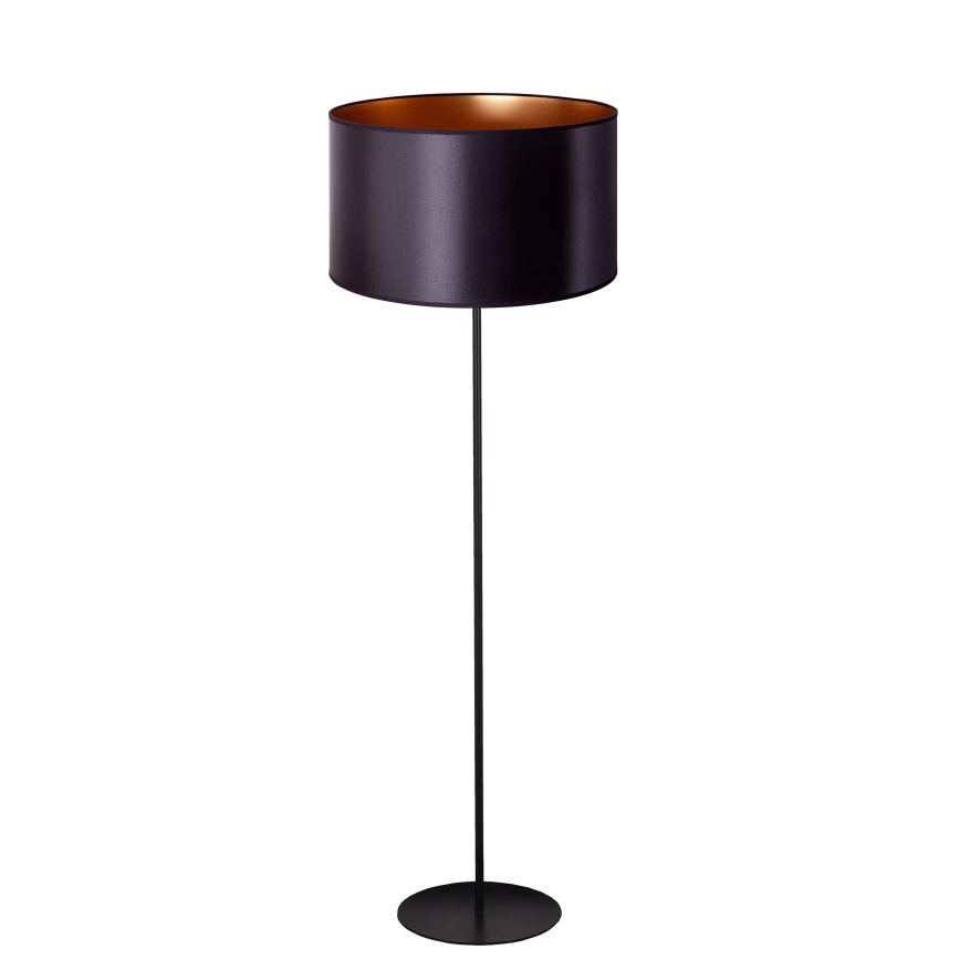 Duolla - Candeeiro de chão CANNES 1xE27/15W/230V diâmetro 45 cm preto/cobre