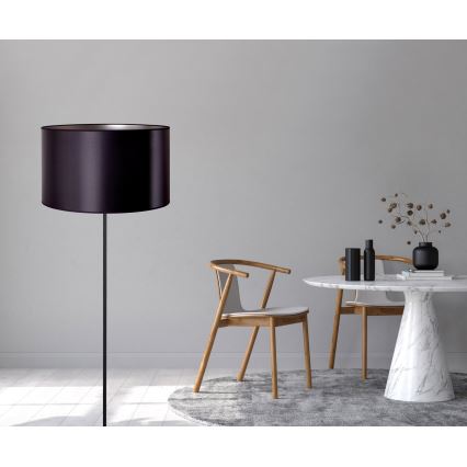 Duolla - Candeeiro de chão CANNES 1xE27/15W/230V diâmetro 45 cm preto/prateado