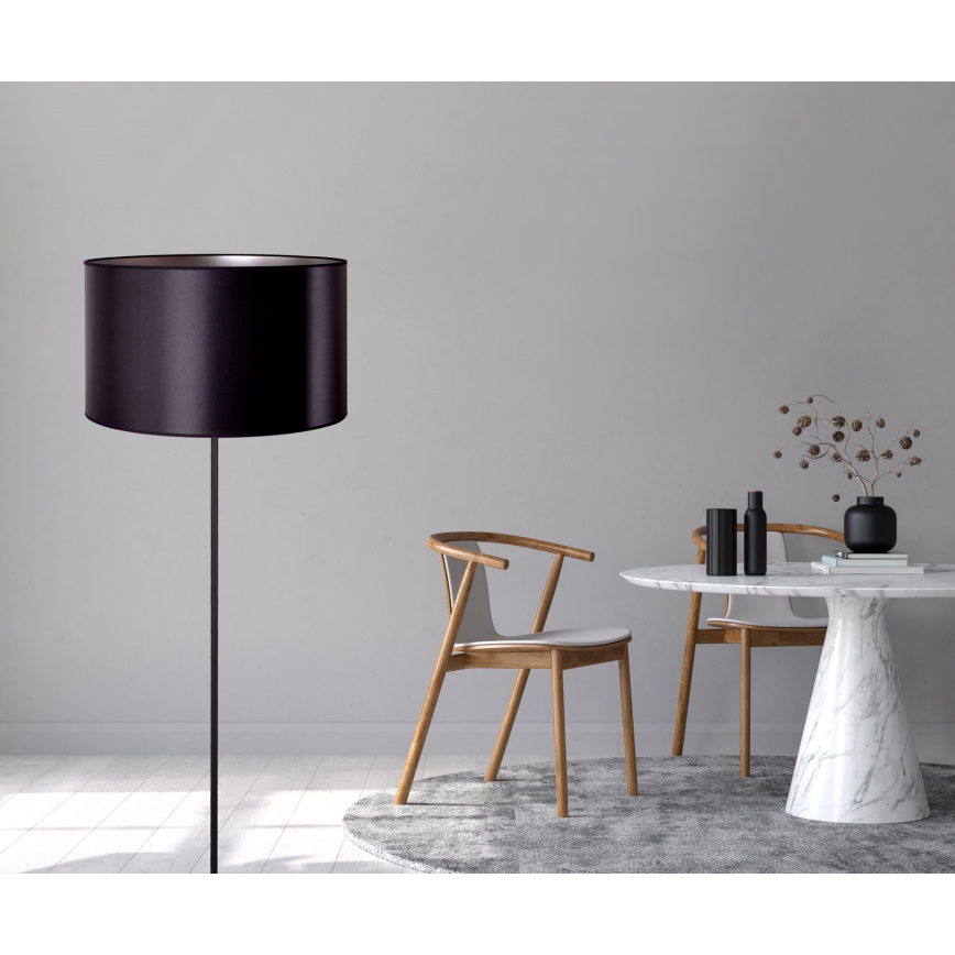 Duolla - Candeeiro de chão CANNES 1xE27/15W/230V diâmetro 45 cm preto/prateado