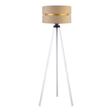 Duolla - Candeeiro de chão DUO 1xE27/60W/230V diâmetro 44 cm bege/branco