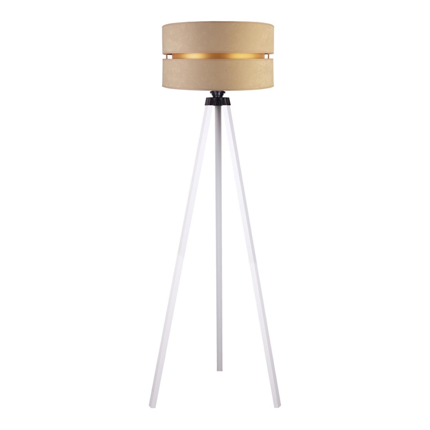 Duolla - Candeeiro de chão DUO 1xE27/60W/230V diâmetro 44 cm bege/branco
