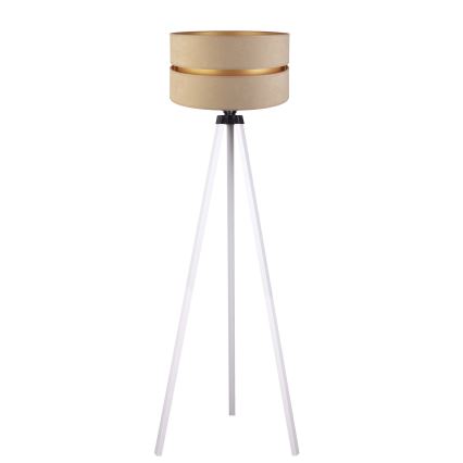 Duolla - Candeeiro de chão DUO 1xE27/60W/230V diâmetro 44 cm bege/branco