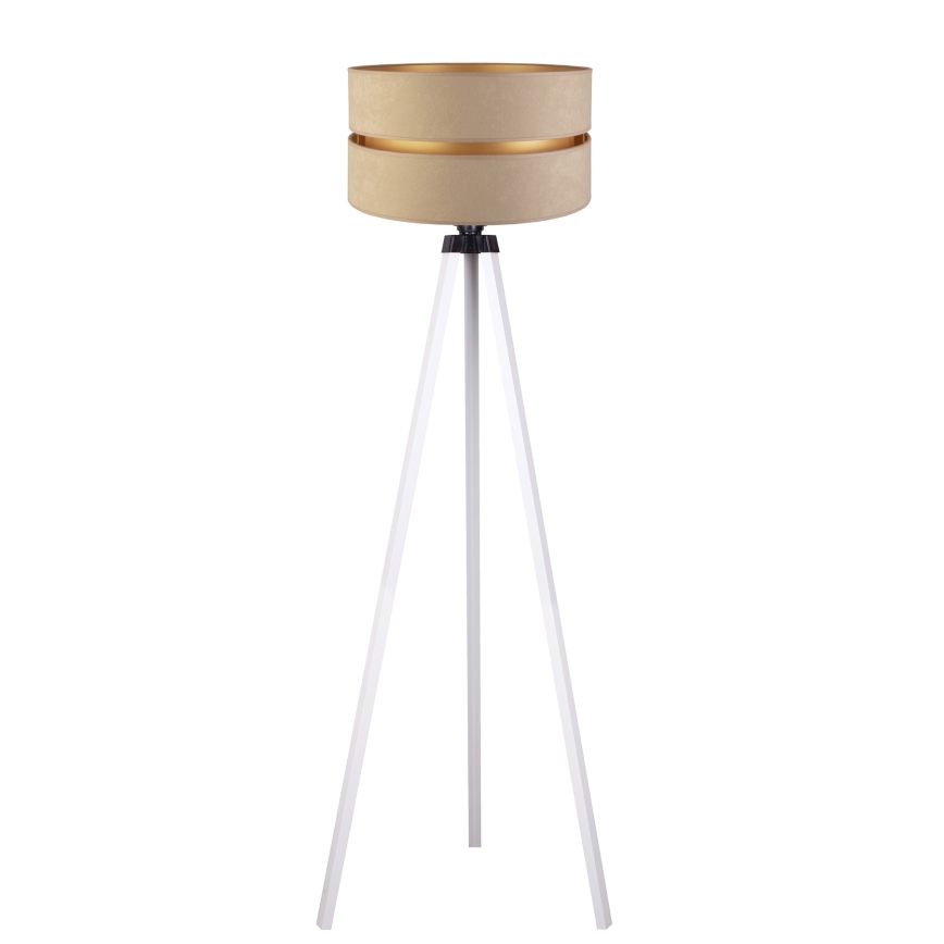 Duolla - Candeeiro de chão DUO 1xE27/60W/230V diâmetro 44 cm bege/branco
