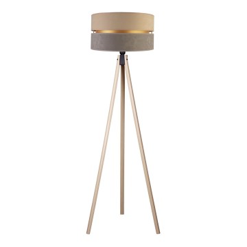 Duolla - Candeeiro de chão DUO 1xE27/60W/230V diâmetro 44 cm bege/cinzento/bege