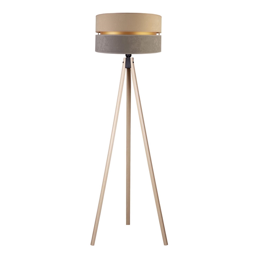 Duolla - Candeeiro de chão DUO 1xE27/60W/230V diâmetro 44 cm bege/cinzento/bege