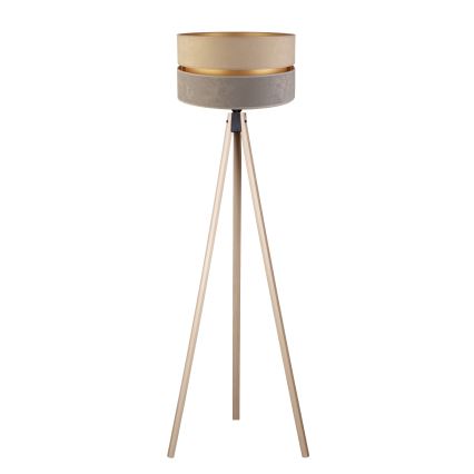 Duolla - Candeeiro de chão DUO 1xE27/60W/230V diâmetro 44 cm bege/cinzento/bege