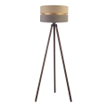 Duolla - Candeeiro de chão DUO 1xE27/60W/230V diâmetro 44 cm bege/cinzento/castanho
