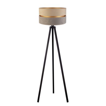 Duolla - Candeeiro de chão DUO 1xE27/60W/230V diâmetro 44 cm bege/cinzento/wenge
