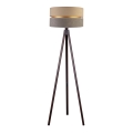 Duolla - Candeeiro de chão DUO 1xE27/60W/230V diâmetro 44 cm bege/cinzento/wenge
