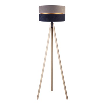 Duolla - Candeeiro de chão DUO 1xE27/60W/230V diâmetro 44 cm cinzento/azul/bege