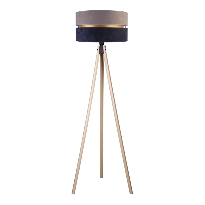 Duolla - Candeeiro de chão DUO 1xE27/60W/230V diâmetro 44 cm cinzento/azul/bege