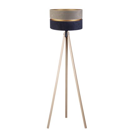 Duolla - Candeeiro de chão DUO 1xE27/60W/230V diâmetro 44 cm cinzento/azul/bege