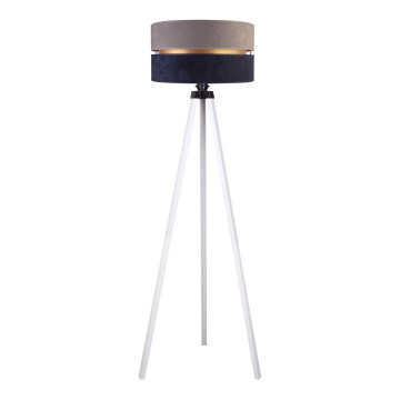 Duolla - Candeeiro de chão DUO 1xE27/60W/230V diâmetro 44 cm cinzento/azul/branco