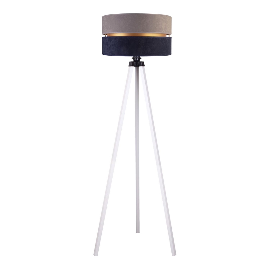 Duolla - Candeeiro de chão DUO 1xE27/60W/230V diâmetro 44 cm cinzento/azul/branco