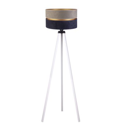 Duolla - Candeeiro de chão DUO 1xE27/60W/230V diâmetro 44 cm cinzento/azul/branco