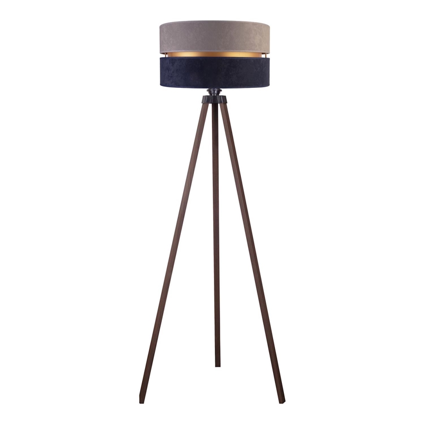 Duolla - Candeeiro de chão DUO 1xE27/60W/230V diâmetro 44 cm cinzento/azul/castanho