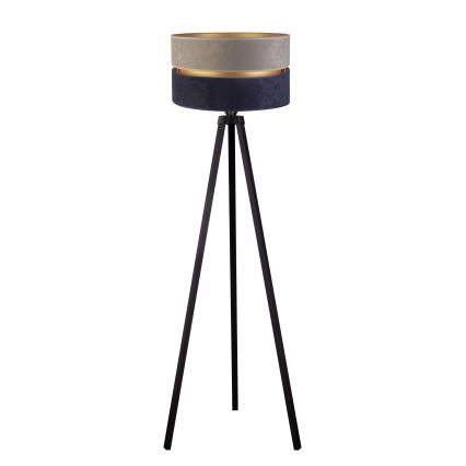 Duolla - Candeeiro de chão DUO 1xE27/60W/230V diâmetro 44 cm cinzento/azul/wenge
