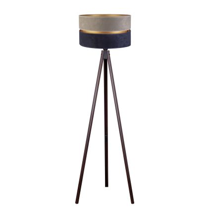 Duolla - Candeeiro de chão DUO 1xE27/60W/230V diâmetro 44 cm cinzento/azul/wenge