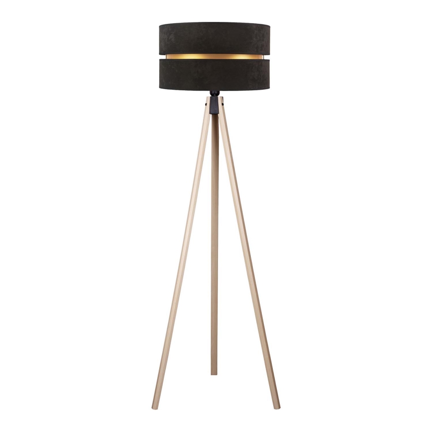 Duolla - Candeeiro de chão DUO 1xE27/60W/230V diâmetro 44 cm preto/bege