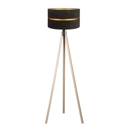 Duolla - Candeeiro de chão DUO 1xE27/60W/230V diâmetro 44 cm preto/bege
