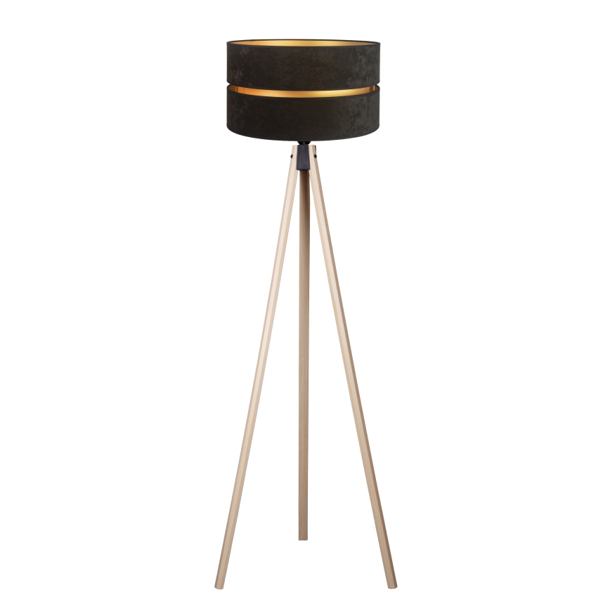 Duolla - Candeeiro de chão DUO 1xE27/60W/230V diâmetro 44 cm preto/bege