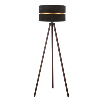 Duolla - Candeeiro de chão DUO 1xE27/60W/230V diâmetro 44 cm preto/castanho