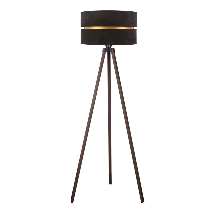 Duolla - Candeeiro de chão DUO 1xE27/60W/230V diâmetro 44 cm preto/castanho