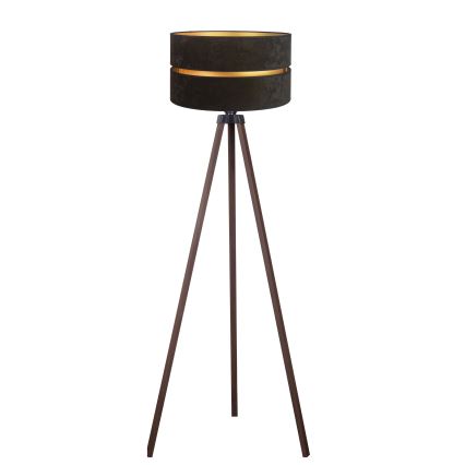 Duolla - Candeeiro de chão DUO 1xE27/60W/230V diâmetro 44 cm preto/castanho