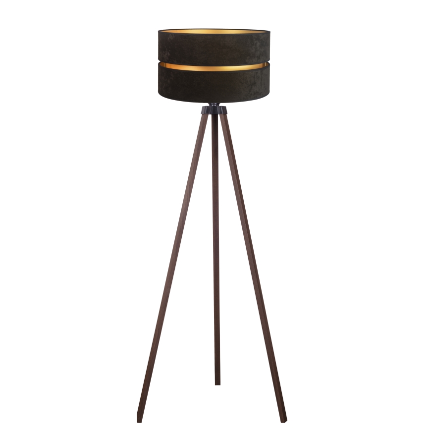 Duolla - Candeeiro de chão DUO 1xE27/60W/230V diâmetro 44 cm preto/castanho