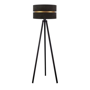 Duolla - Candeeiro de chão DUO 1xE27/60W/230V diâmetro 44 cm preto/wenge
