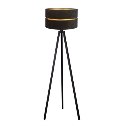 Duolla - Candeeiro de chão DUO 1xE27/60W/230V diâmetro 44 cm preto/wenge
