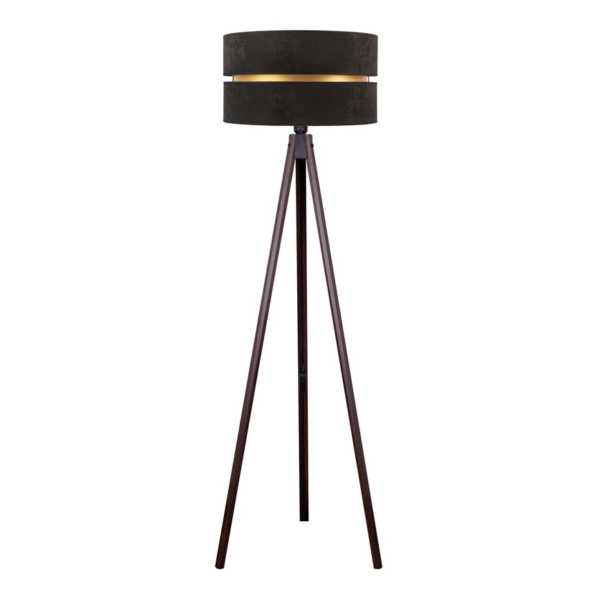Duolla - Candeeiro de chão DUO 1xE27/60W/230V diâmetro 44 cm preto/wenge