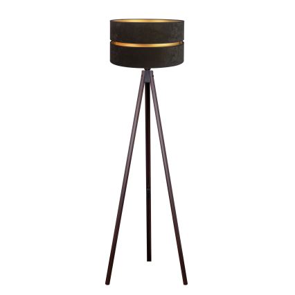 Duolla - Candeeiro de chão DUO 1xE27/60W/230V diâmetro 44 cm preto/wenge
