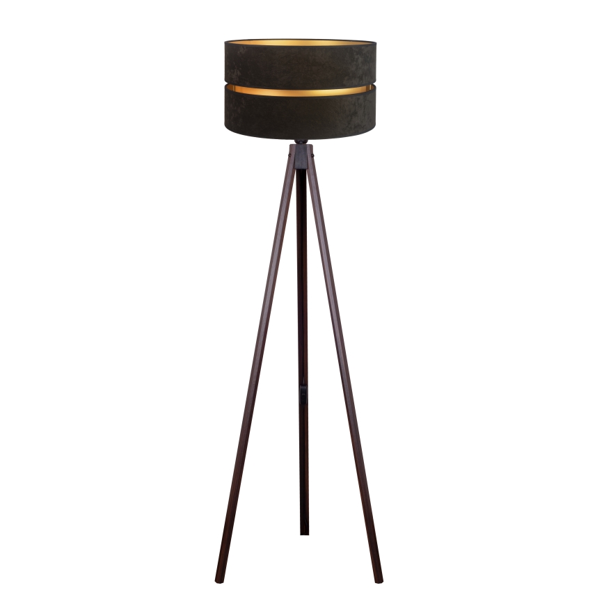 Duolla - Candeeiro de chão DUO 1xE27/60W/230V diâmetro 44 cm preto/wenge