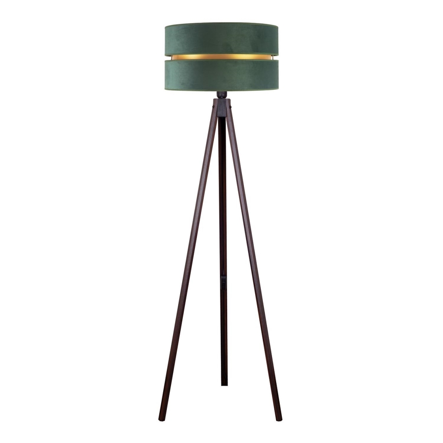 Duolla - Candeeiro de chão DUO 1xE27/60W/230V diâmetro 44 cm verde/wenge