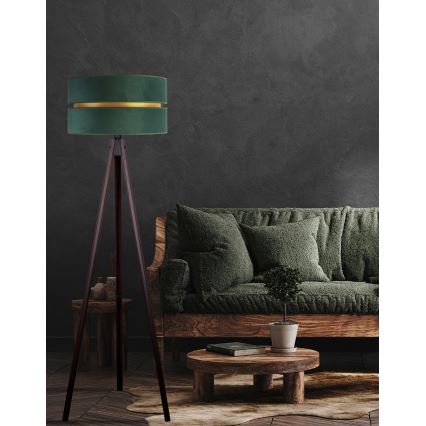Duolla - Candeeiro de chão DUO 1xE27/60W/230V diâmetro 44 cm verde/wenge