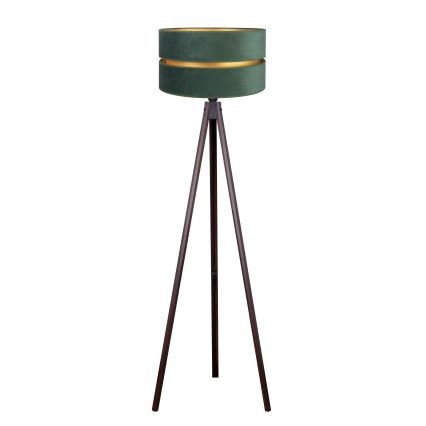 Duolla - Candeeiro de chão DUO 1xE27/60W/230V diâmetro 44 cm verde/wenge
