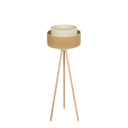 Duolla - Candeeiro de chão YUTE BOHO 1xE27/15W/230V diâmetro 45 cm castanho/creme