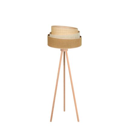 Duolla - Candeeiro de chão YUTE TRIO 1xE27/15W/230V diâmetro 45 cm castanho/cinzento/bege