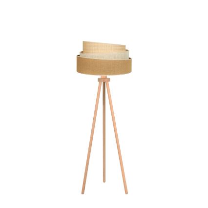 Duolla - Candeeiro de chão YUTE TRIO 1xE27/15W/230V diâmetro 45 cm castanho/cinzento/bege