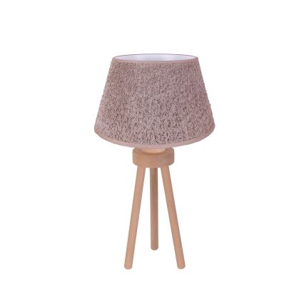 Duolla - Candeeiro de mesa BOUCLE 1xE27/15W/230V diâmetro 28 cm castanho/madeira