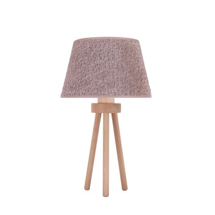 Duolla - Candeeiro de mesa BOUCLE 1xE27/15W/230V diâmetro 28 cm castanho/madeira