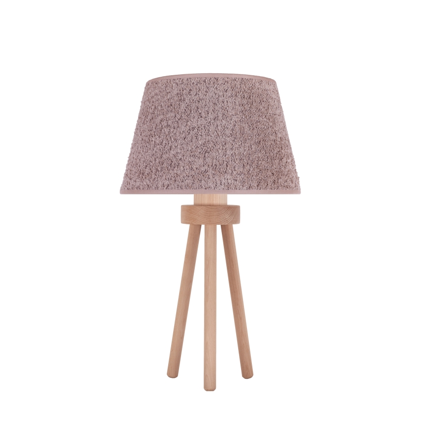 Duolla - Candeeiro de mesa BOUCLE 1xE27/15W/230V diâmetro 28 cm castanho/madeira